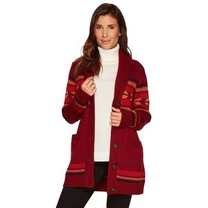 Pendleton Red and Orange Women's Cardigan